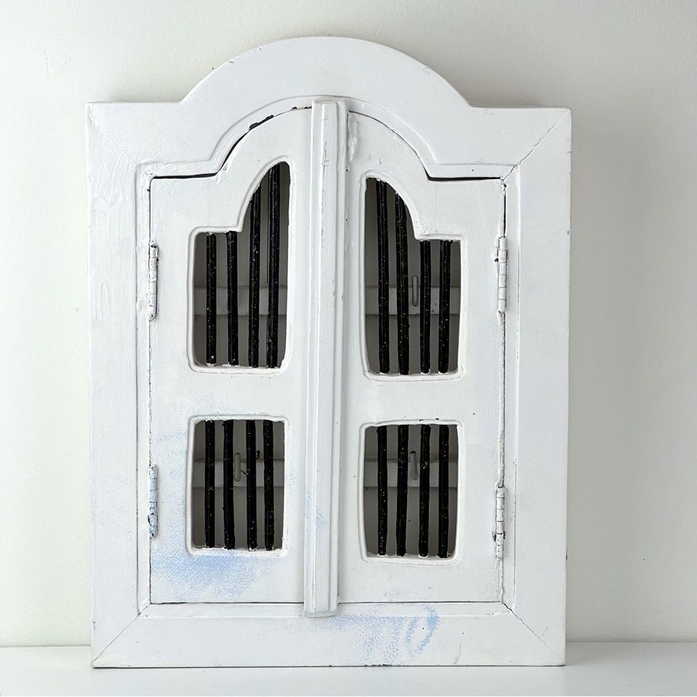 Antique Shuttered Door Wooden Key Holder Solid Wooden Cabinet Key Box